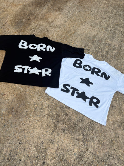 "BORN A STAR" Oversized Graphic Tee